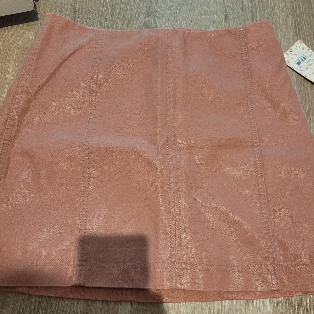 Free People Rose Vegan Suede Mini Skirt